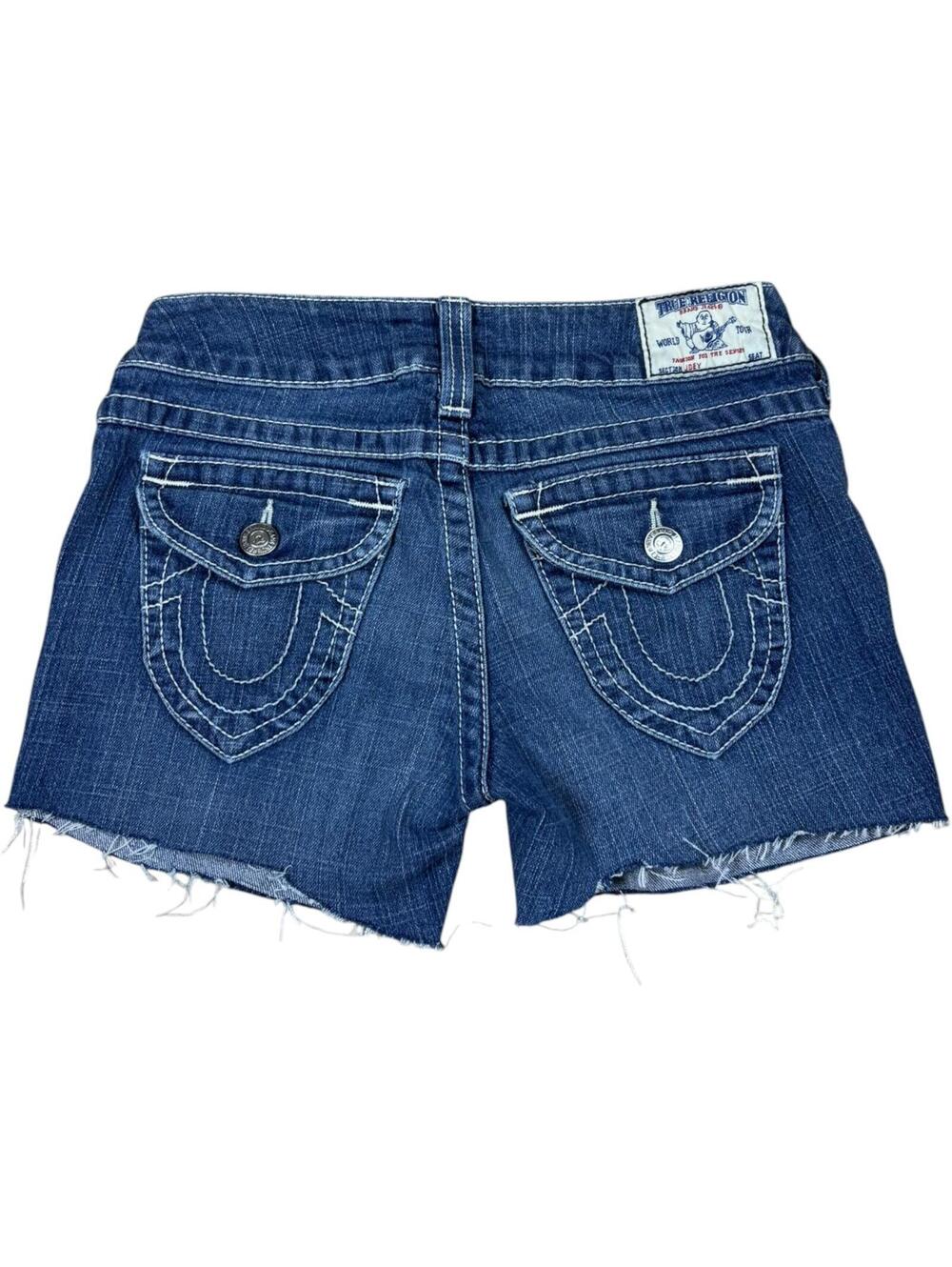 True Religion Y2K Joey Cut Off Denim Shorts